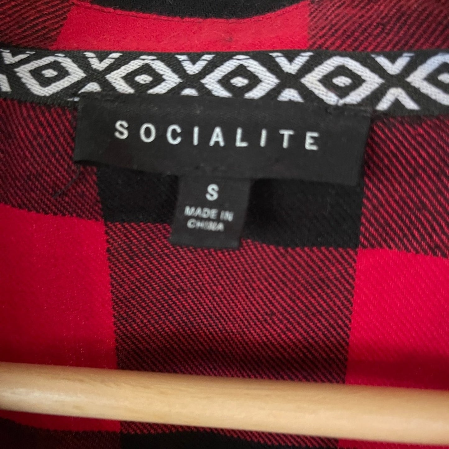 Socialite Women’s Red Buffalo Plaid Button Up