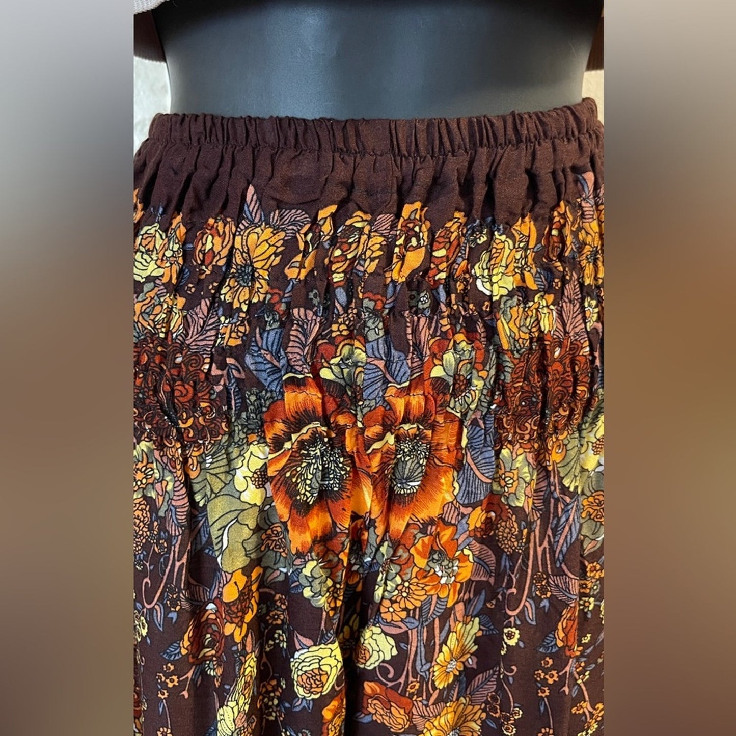 Napat Floral Royal Women Harem Pants in Brown