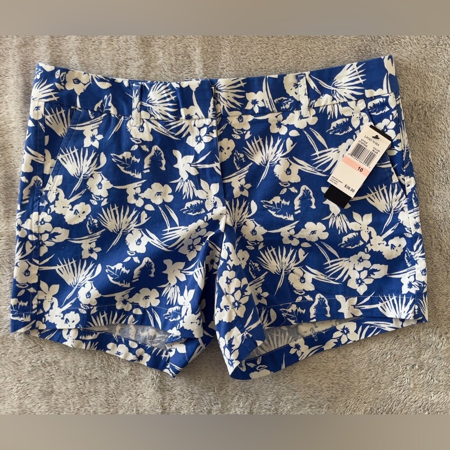 Land N’ Sea Blue Floral Shorts