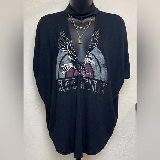 Express Free Spirit Foil Eagle Graphic Tee