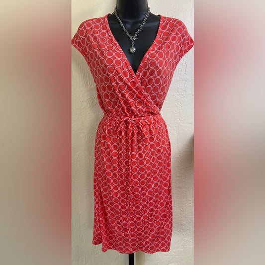 Banana Republic Coral Tie Wrap Dress