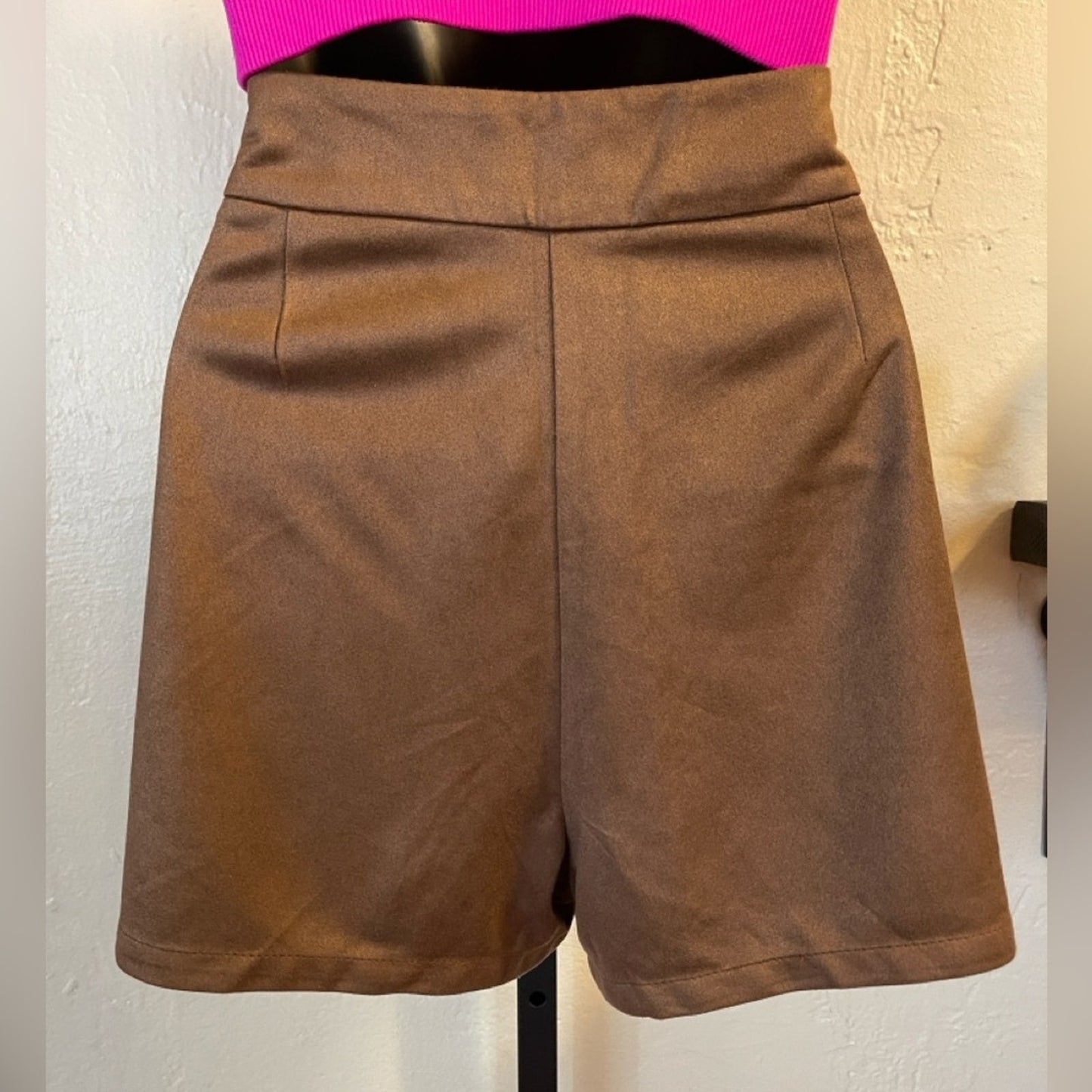 Brown Faux Suede Shorts