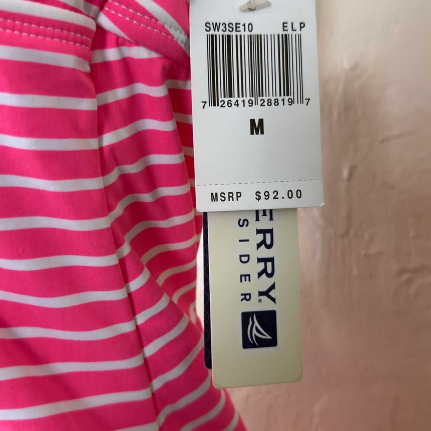 Sperry Pink & White Striped One-Piece Swimsuit