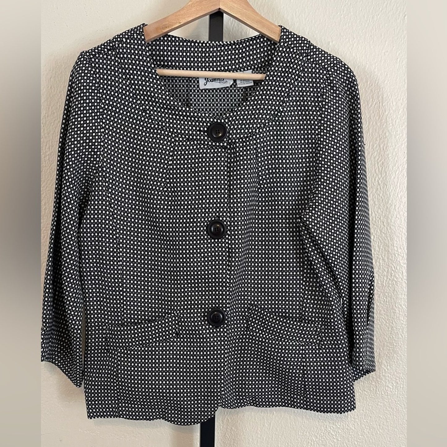 Joanna Black & White Large Button Up Jacket