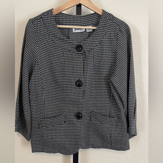 Joanna Black & White Large Button Up Jacket