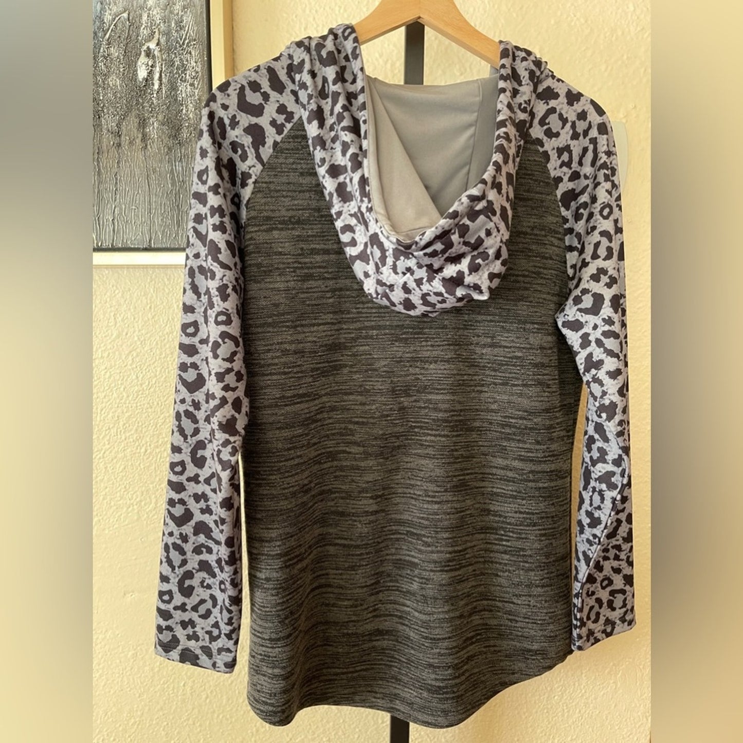 Leopard Black & Gray Hoodie