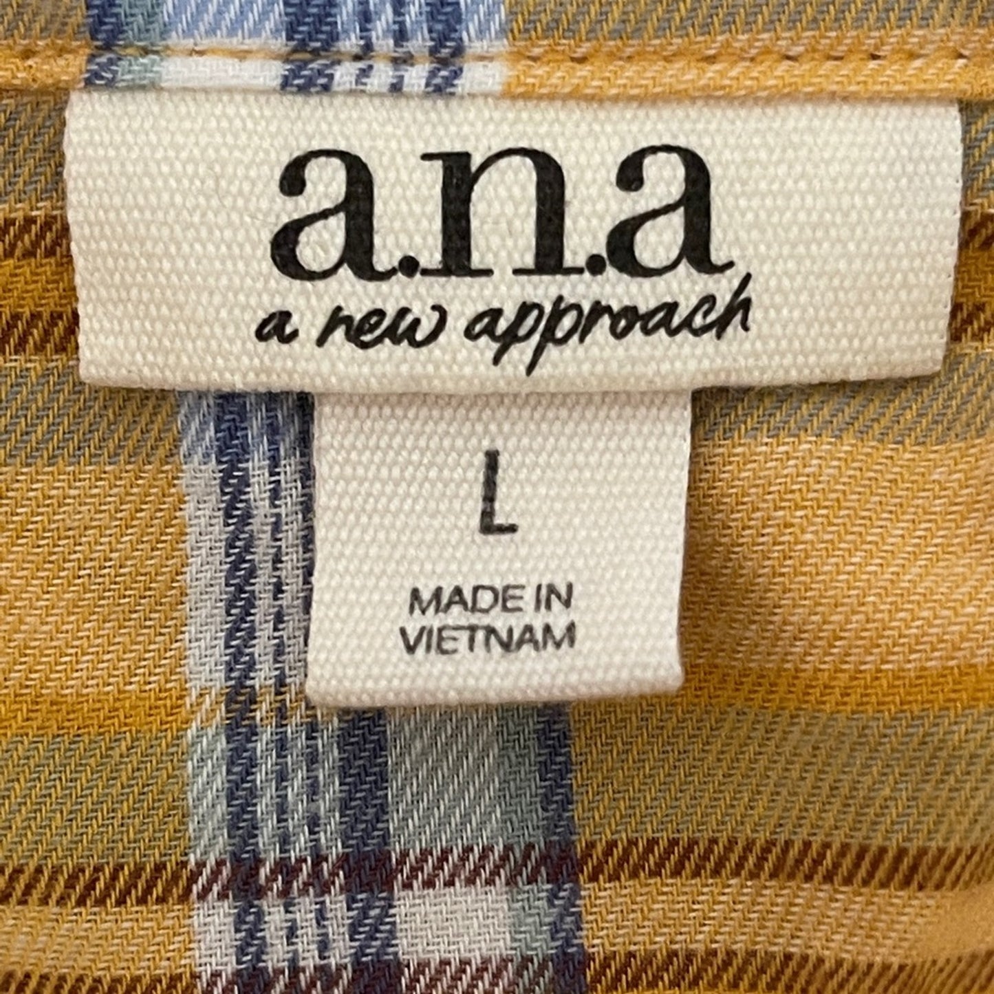 a.n.a Yellow Plaid Short Sleeve Top