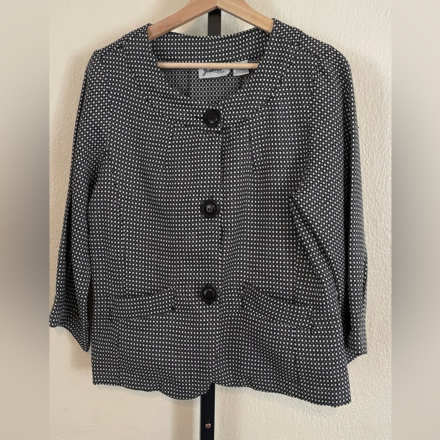 Joanna Black & White Large Button Up Jacket