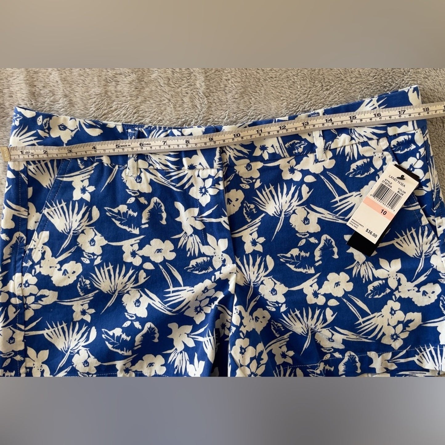 Land N’ Sea Blue Floral Shorts