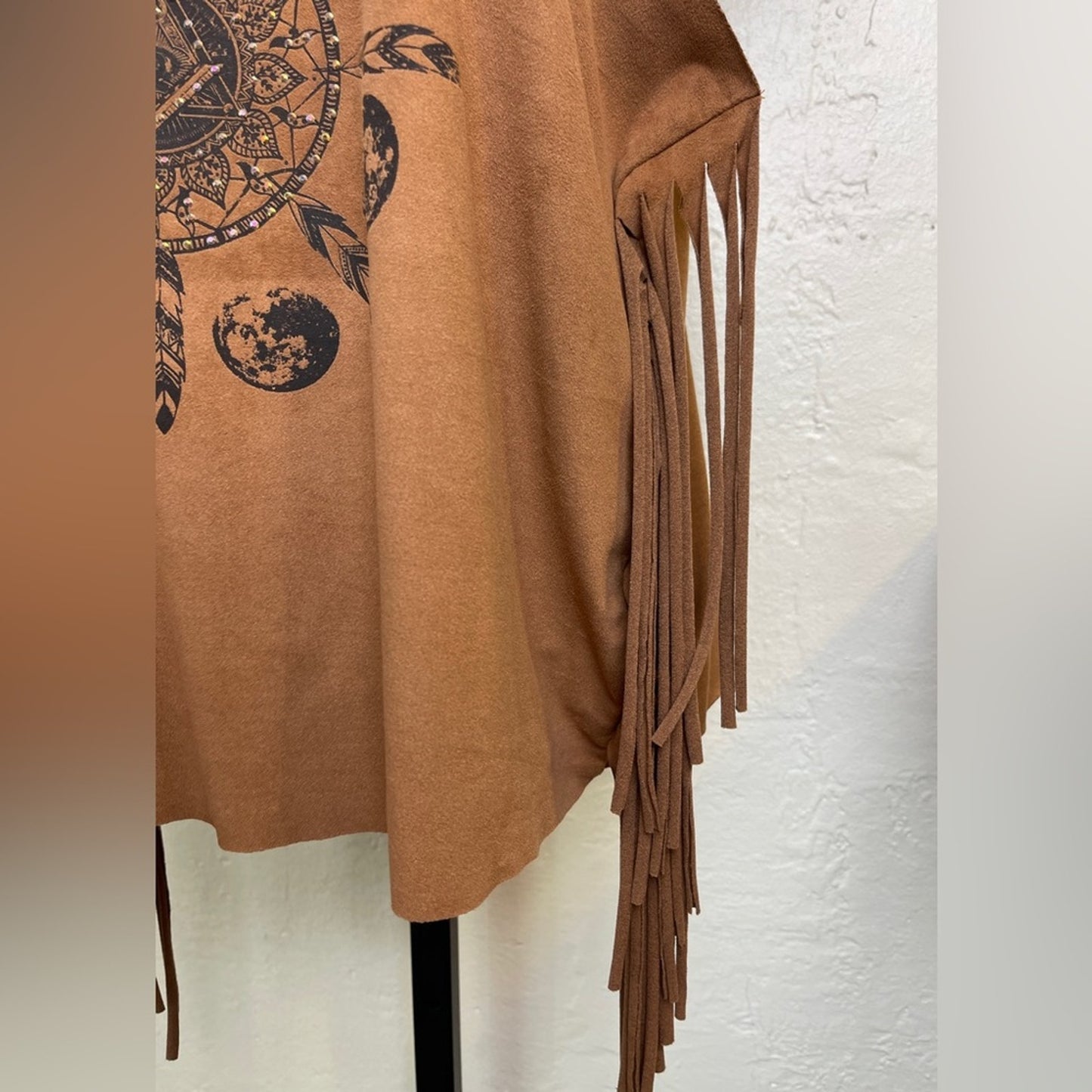 Charlotte Russe Brown Suede Fringe Top