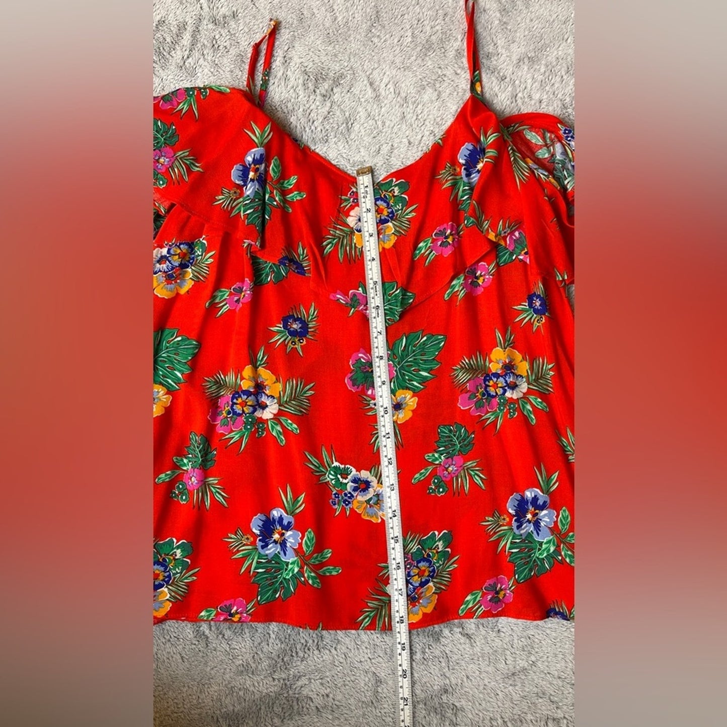 Old Navy Relaxed Off-the-Shoulder Red Floral Cami