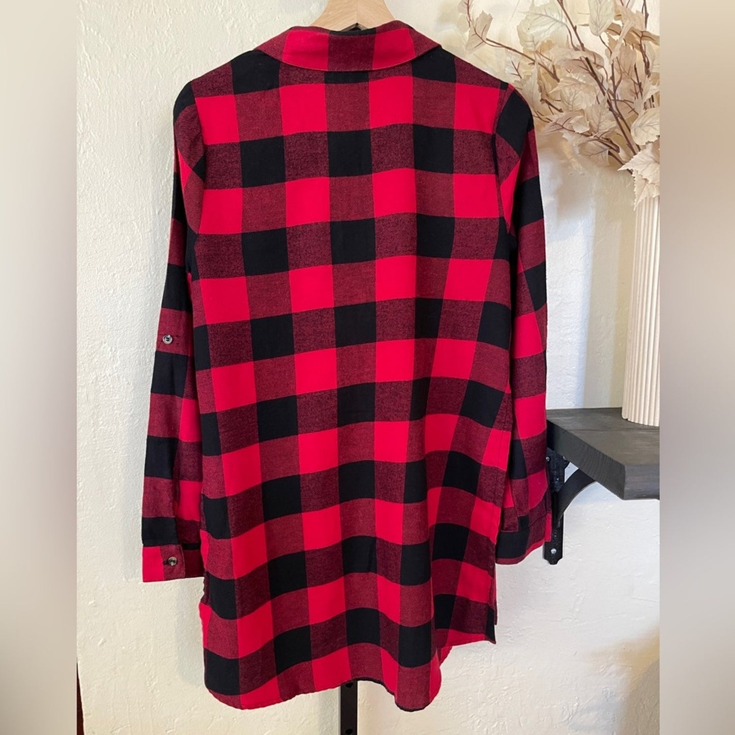 Socialite Women’s Red Buffalo Plaid Button Up