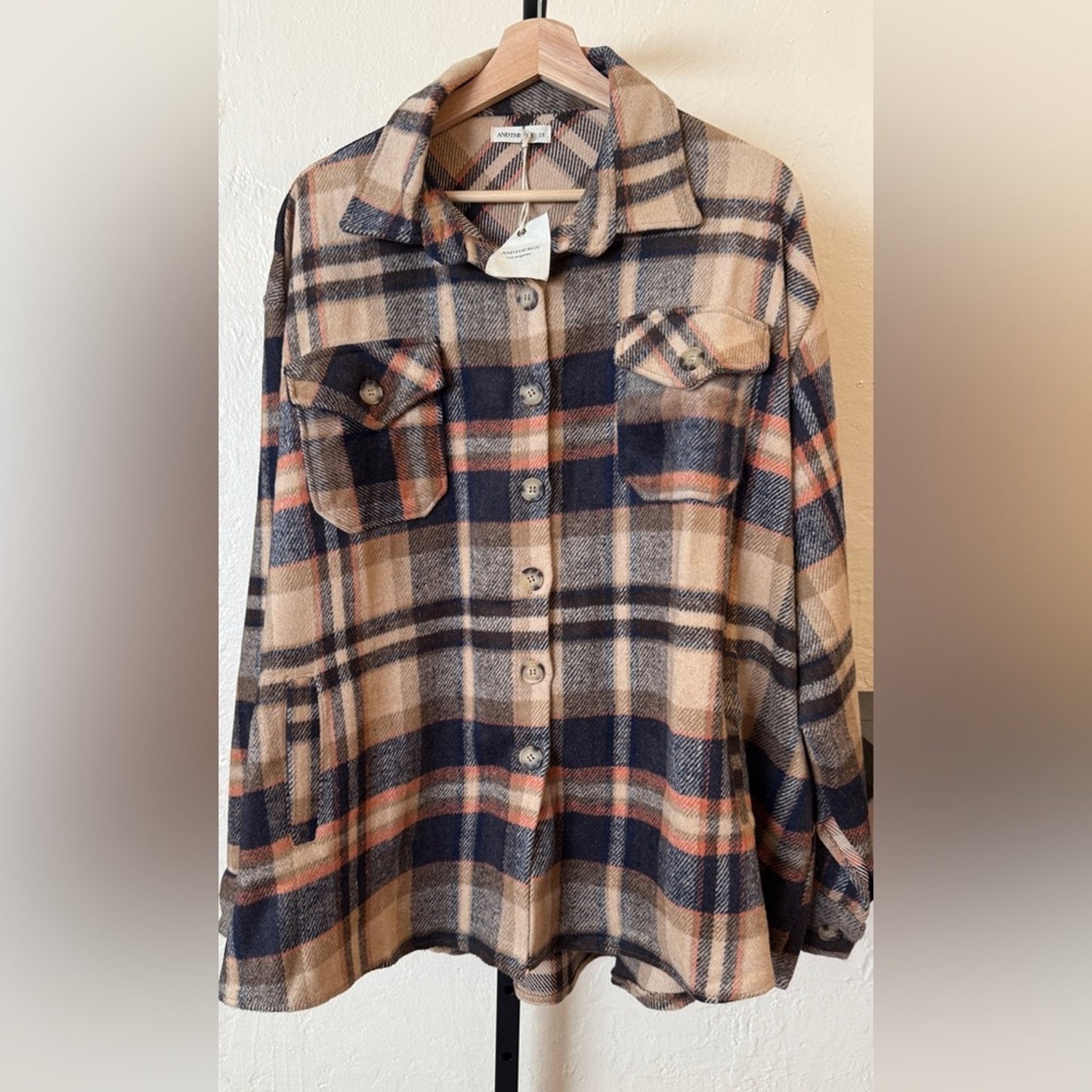 Plus Size Plaid Flannel Shacket