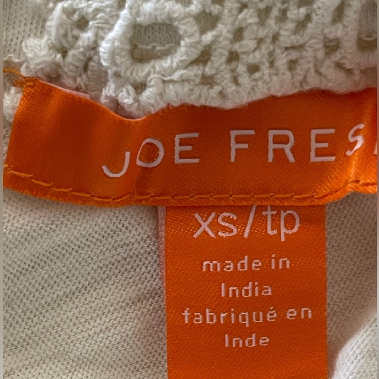 Joe Fresh Cream Crochet Razor Back Tank