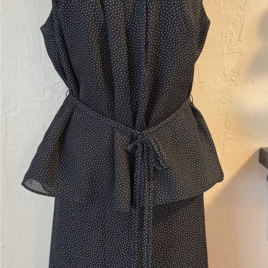Chic Black & White Polka Dot 2 Piece Dress