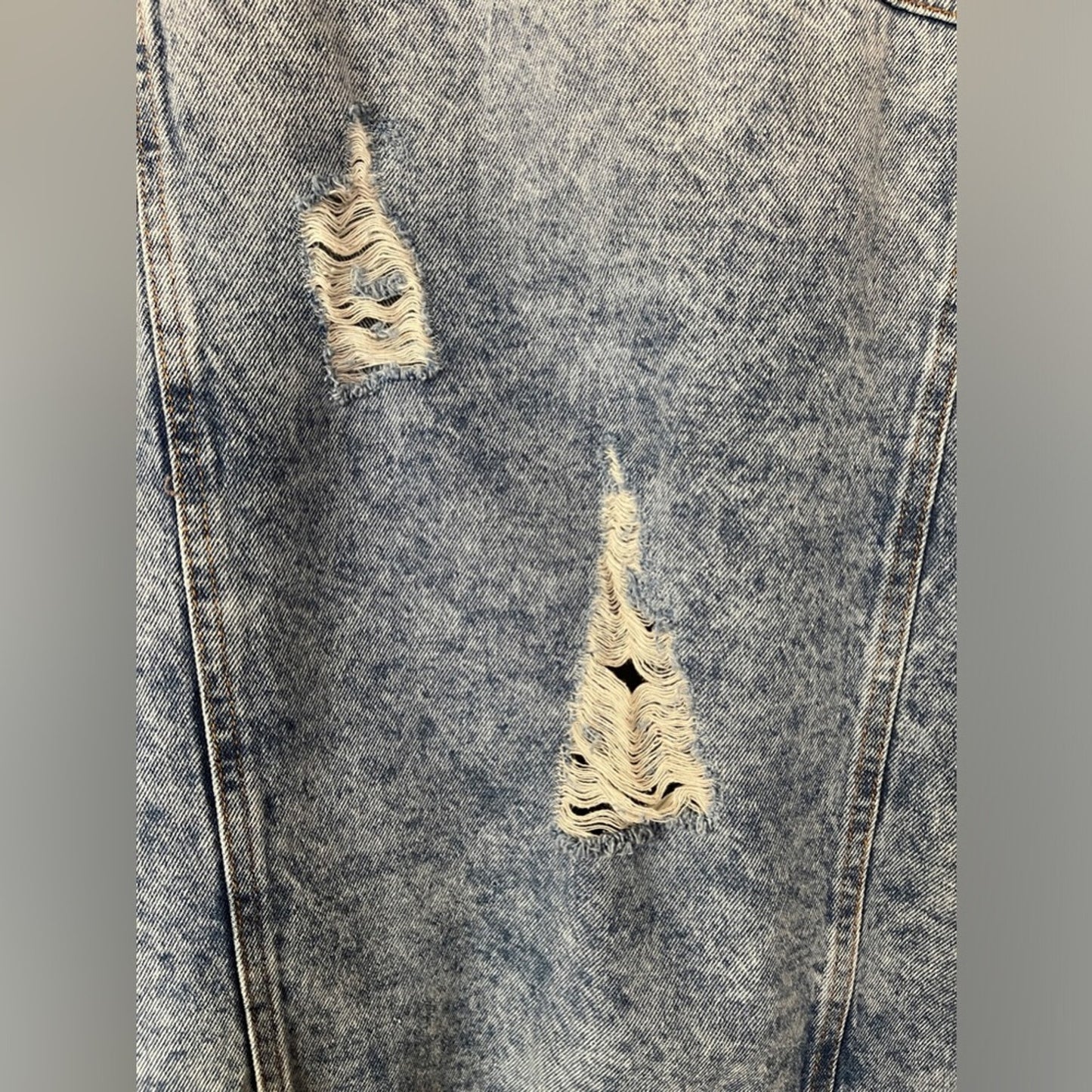 Blue Age Oversized Destroyed Denim Jacket