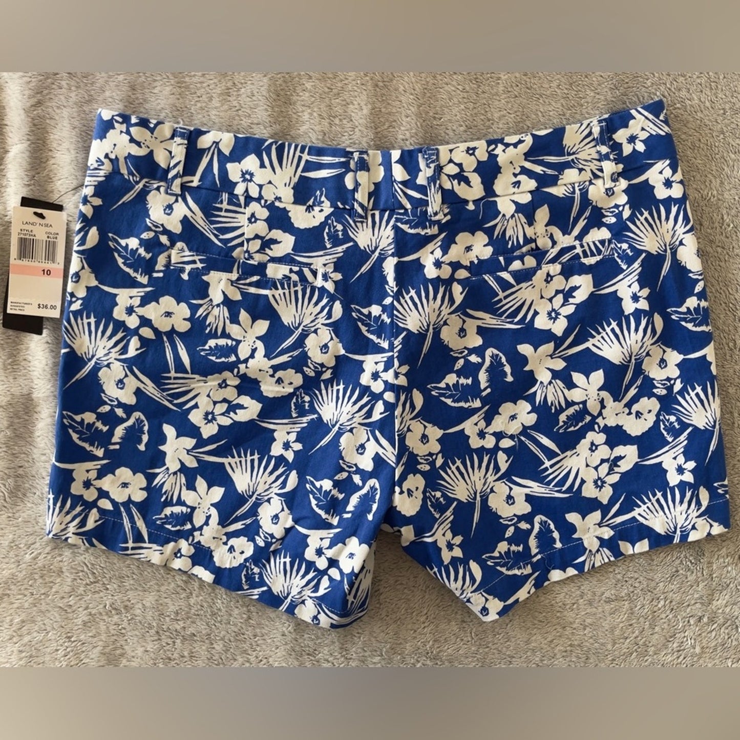 Land N’ Sea Blue Floral Shorts