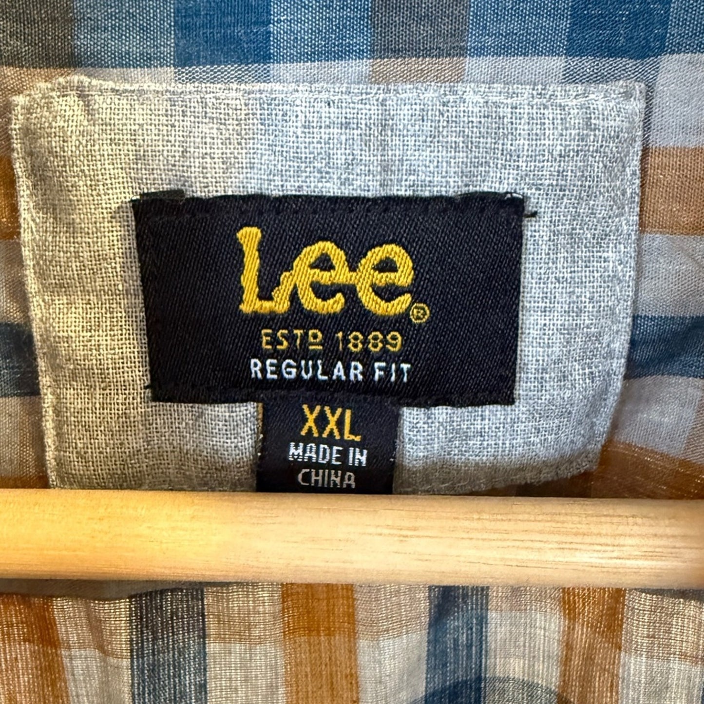 Lee Blue and Brown Casual Button Down Shirt
