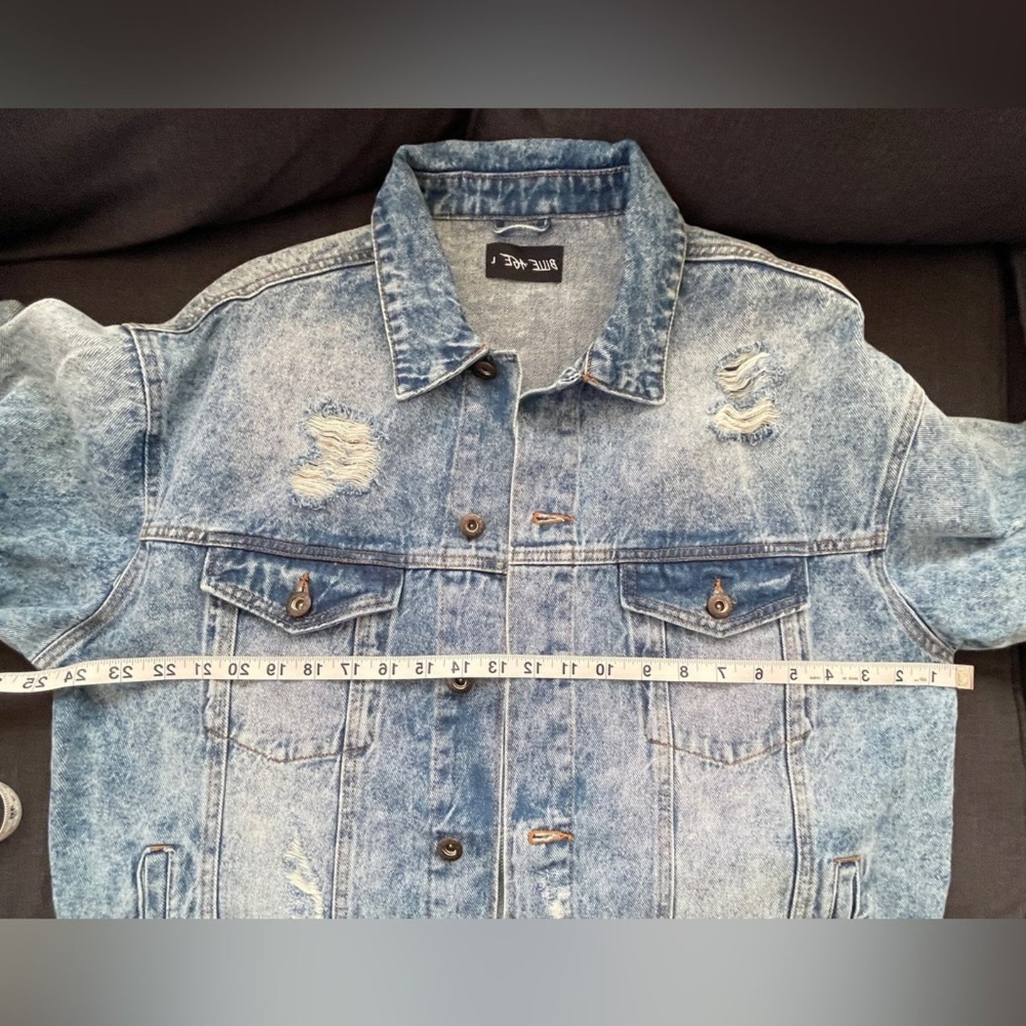 Blue Age Oversized Destroyed Denim Jacket