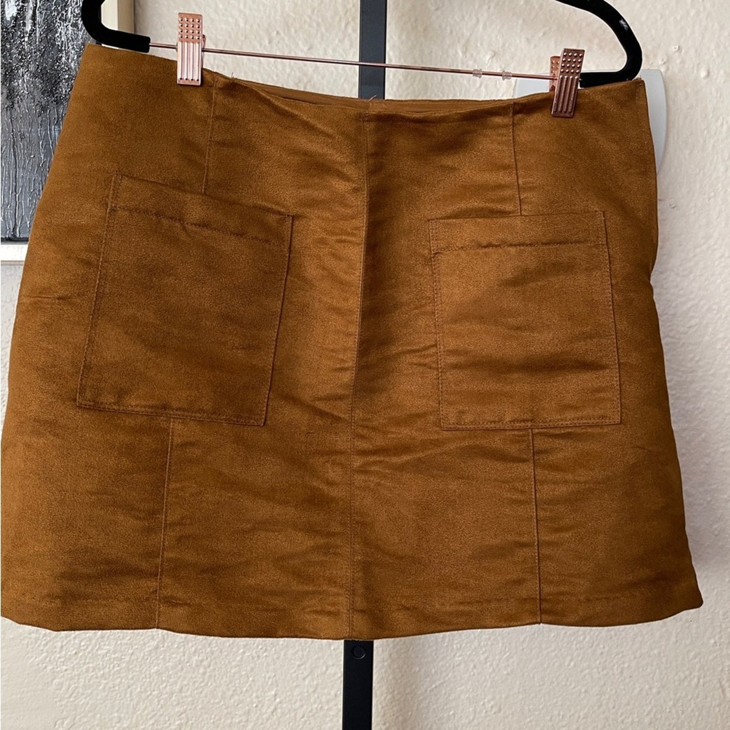 Old Navy Suede Mini Skirt Burnt Ochre